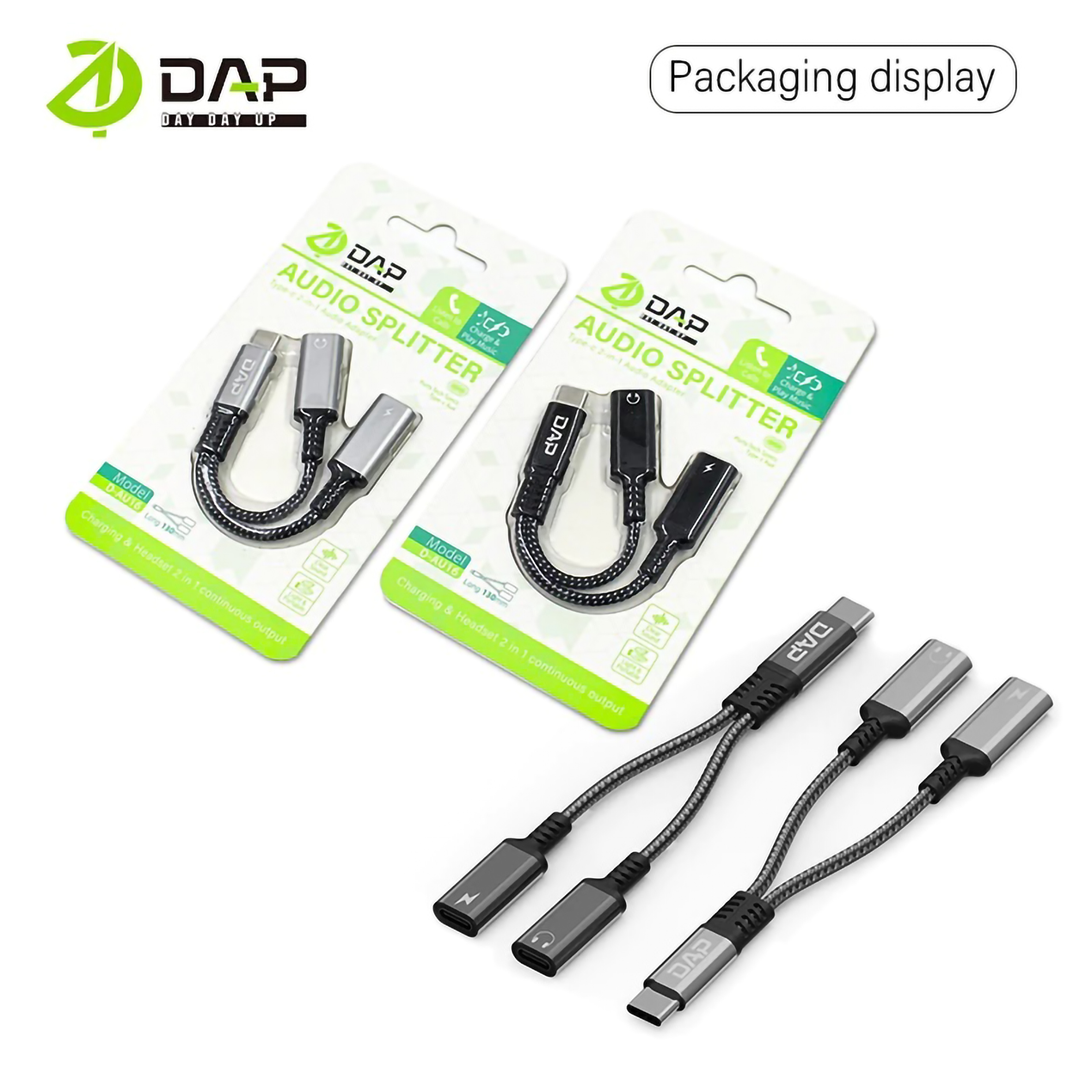  DAP Type C to 2 Type C Splitter D-AU16