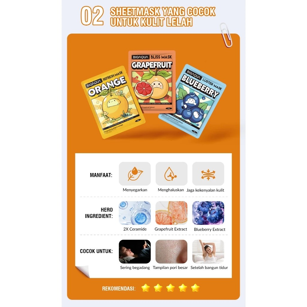 Bioaqua BIOAQUA Orange Moisturizing & Hydrating Essence Mask 