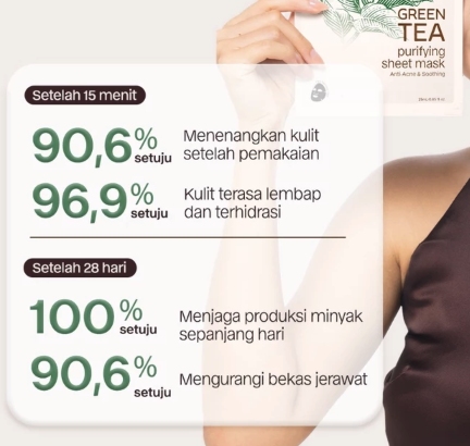 Kosmetika Global Indonesia becoming Green Tea Purifying Sheet Mask