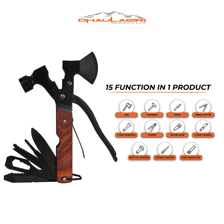 Dhaulagiri Indo Raya Dhaulagiri Multifunction Axe 15 in 1 