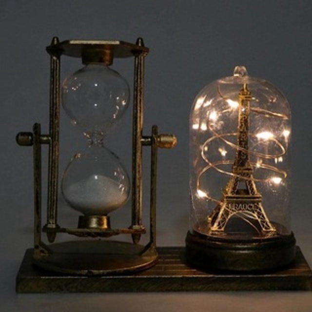  Pajangan Meja Jam Pasir Dekorasi Penghitung Waktu Kayu Frame - Menara Eiffel