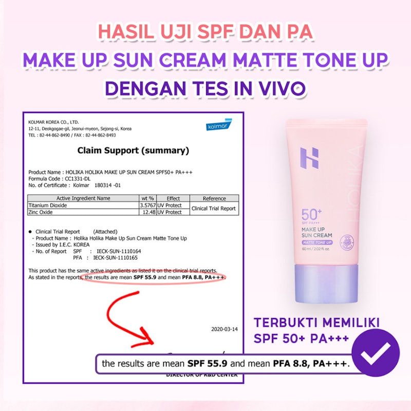 HOLIKA HOLIKA Make Up Sun Cream Matte Tone Up SPF 50+ PA++++