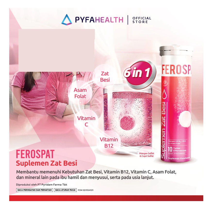 Pyridam Farma Ferospat® Effervescent Suplemen Zat Besi