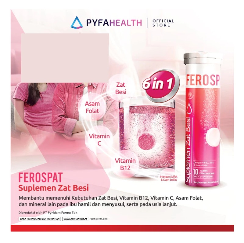Ferospat® Effervescent Suplemen Zat Besi 5