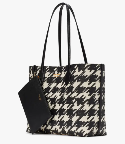 Kate Spade Bleecker Painterly Houndstooth Large Tote