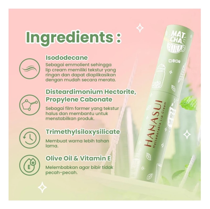 Mattedorable Lip Cream Matcha Latte Edition 01 Matchalicious 3