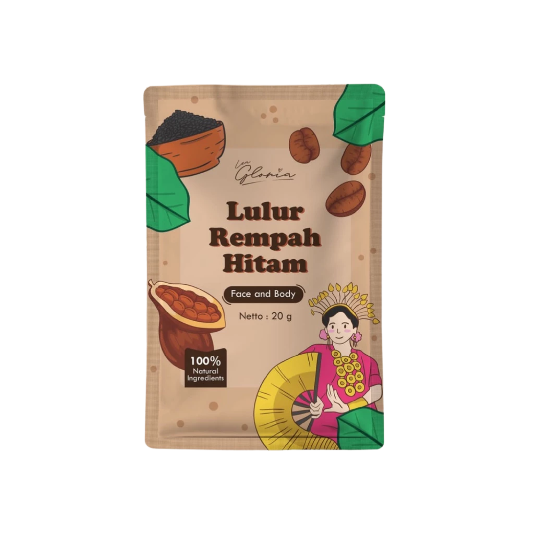 Lea Gloria 2 in 1 Face and Body Lulur Rempah Hitam  