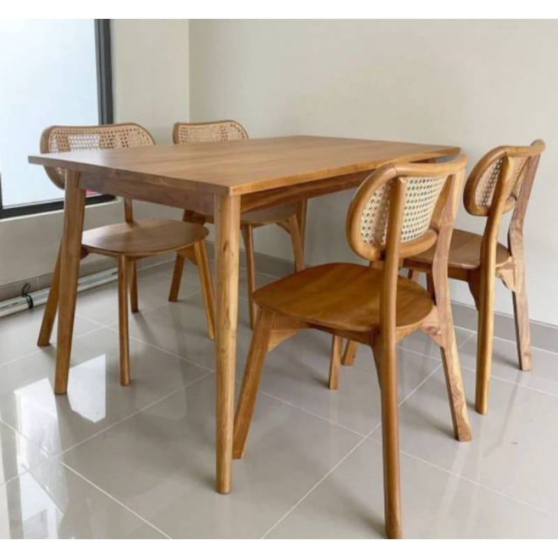 Set Meja Makan Retro Kayu Jati Jepara 3