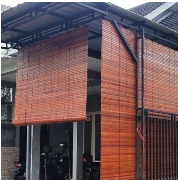  Tirai Bambu Krey Bambu Outdoor Vernis Plistur