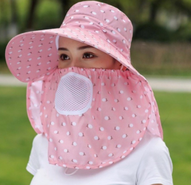 Topi Visor Lipat Wanita Anti UV Lebar ｜ T-36