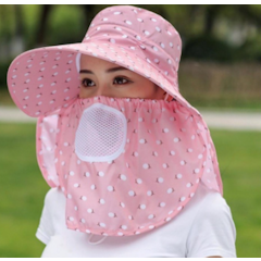 Topi Visor Lipat Wanita Anti UV Lebar