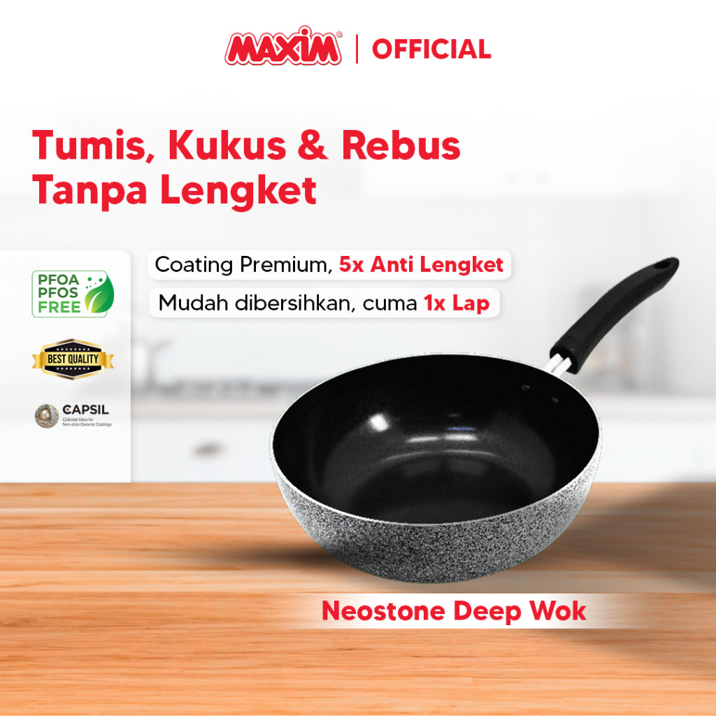 Maspion Group Maspion Maxim Neostone Panci Ceramic Anti Lengket 24cm Deep Wok