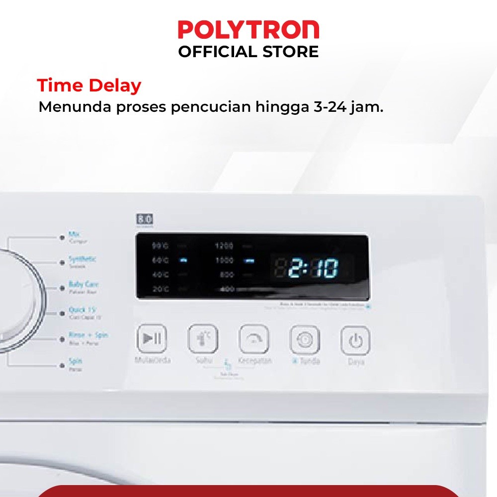 Hartono Istana Teknologi Polytron Mesin Cuci Front Loading Wonderwash Series 7 kg PFL 7051