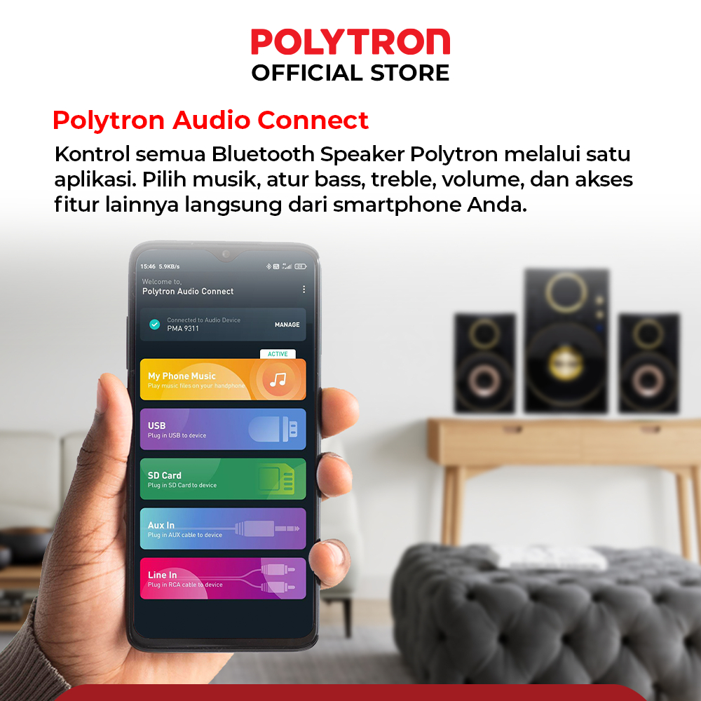 POLYTRON Polytron Bluetooth Speaker Multimedia  PMA 9310/BG