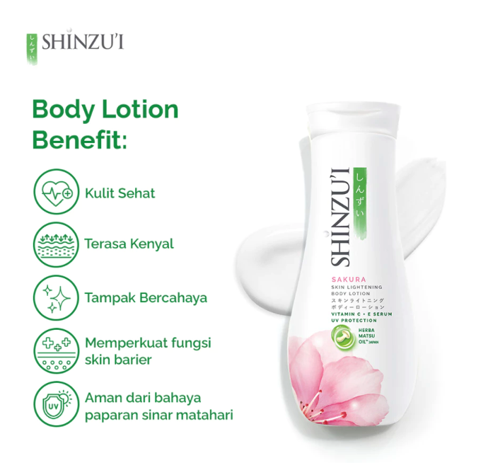 Shinzui Skin Lightening Body Lotion with Vitamin C + E Serum Sakura 210 ml 3