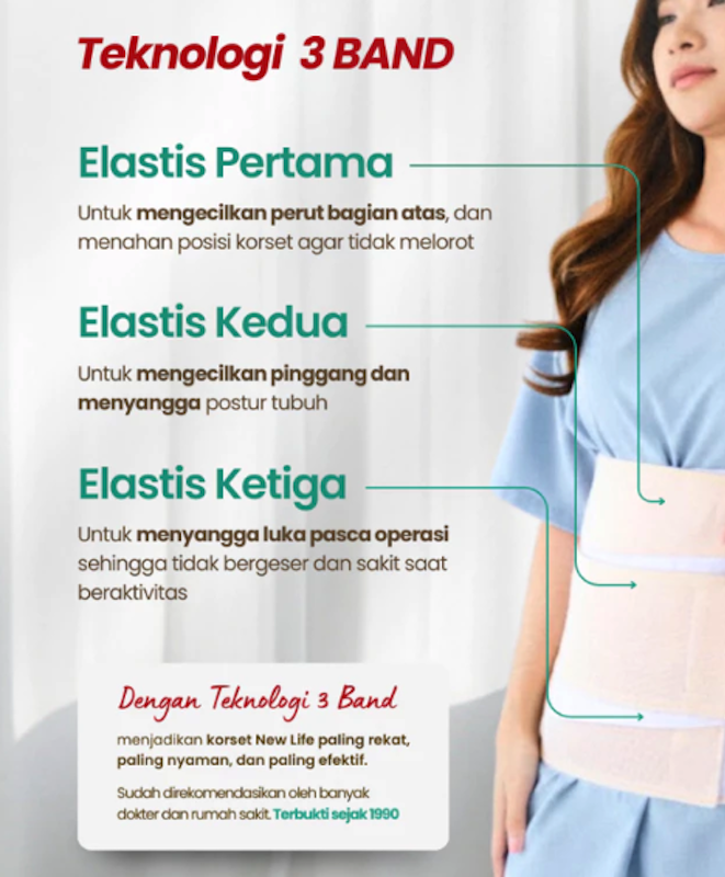 New Life Korset Pasca Melahirkan 3 Band Reguler 3