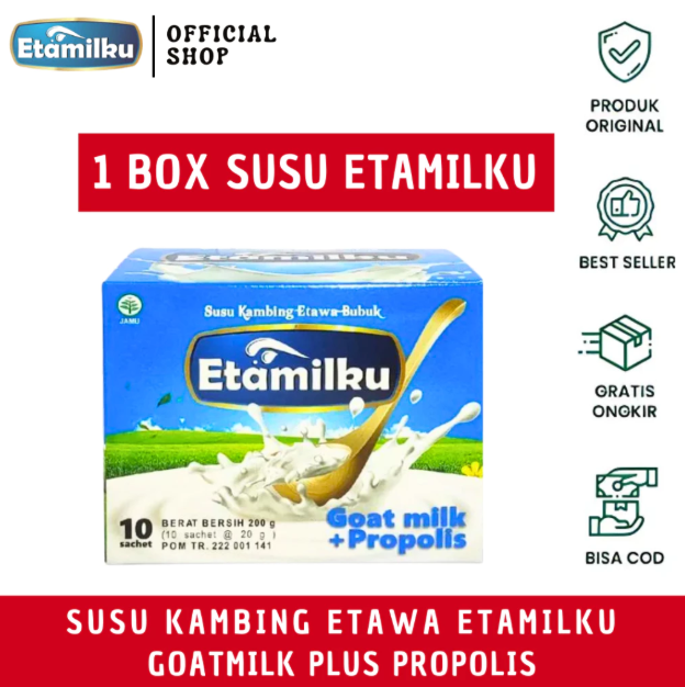 Prima Dairy Mubarok ETAMILKU Goat Milk Plus Propolis Beepollen Madu Original