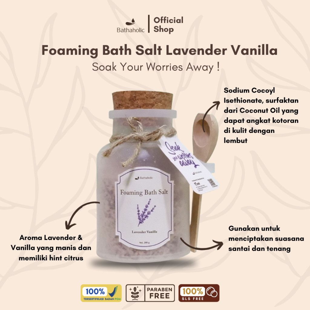 Bathaholic Foaming Bath Salt Natural Aromatherapy