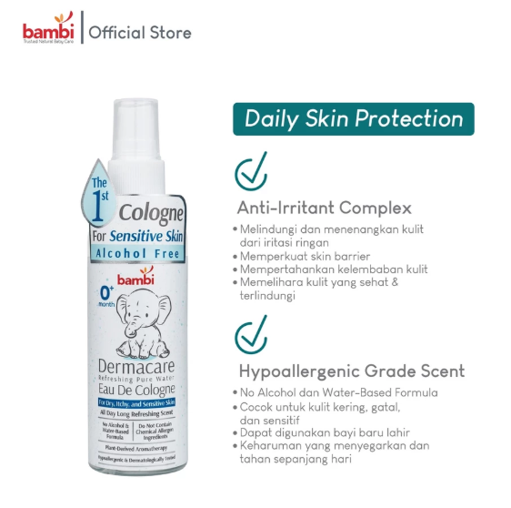 Fabindo Sejahtera Bambi Dermacare Refreshing Pure Water Eau De Cologne