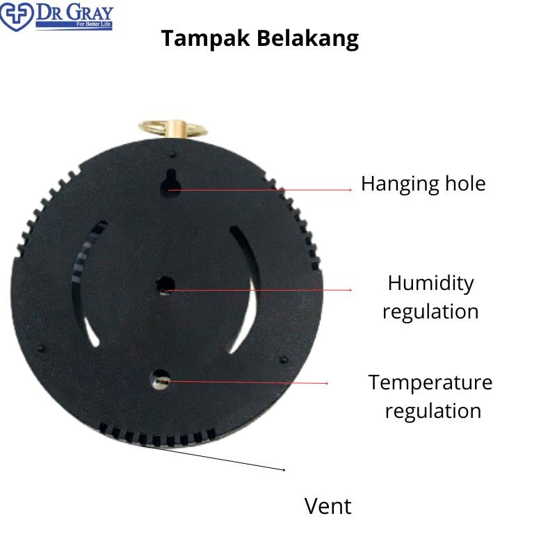  Dr. Gray Hygrometer Thermometer Analog 4 Inch 