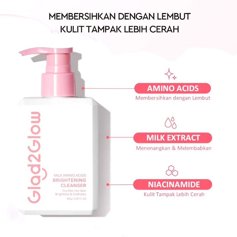 Glad2Glow Milk Amino Acids Brightening Cleanser 2