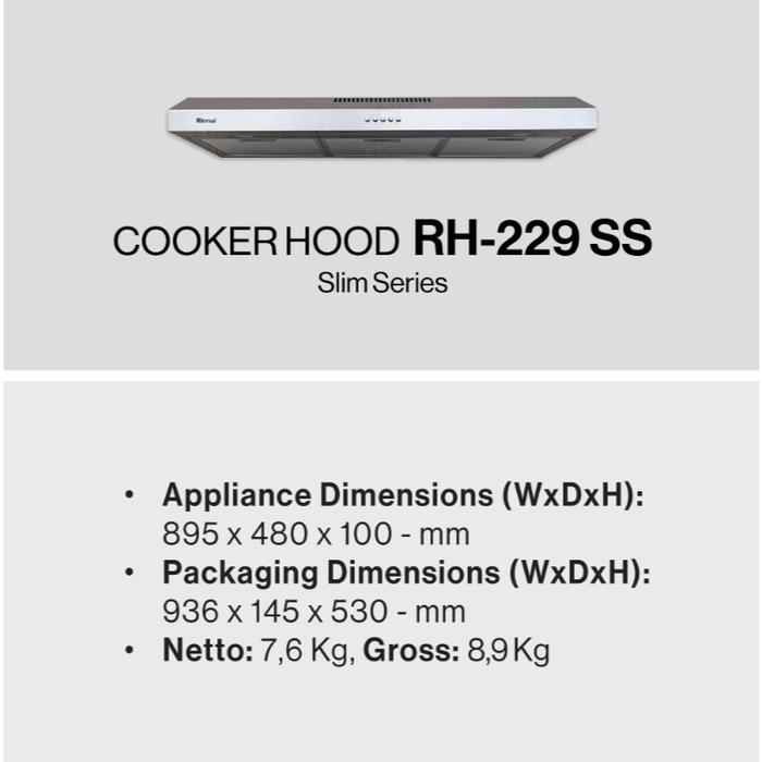 Rinnai Rinnai Cooker Hood  RH-229