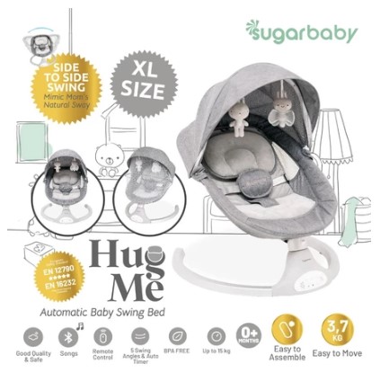 Kindalin Utama Internasional SugarBaby Hug Me Automatic Baby Swing Bed
