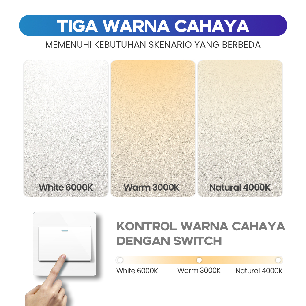 Rong River 3 Warna Lampu Plafon Minimalis 