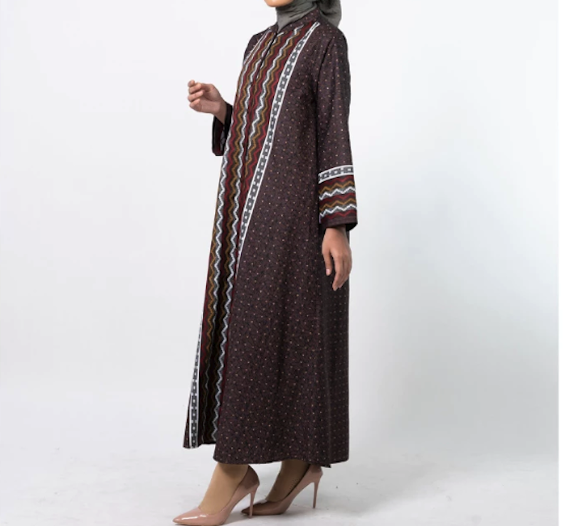 Elzatta Gamis Sarimbit Couple Dobby Tribal Maroon 4