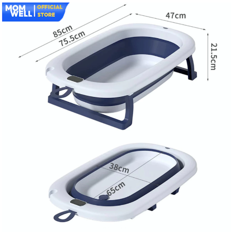 Momwell Foldable Baby Bath Tub with Pillow 5