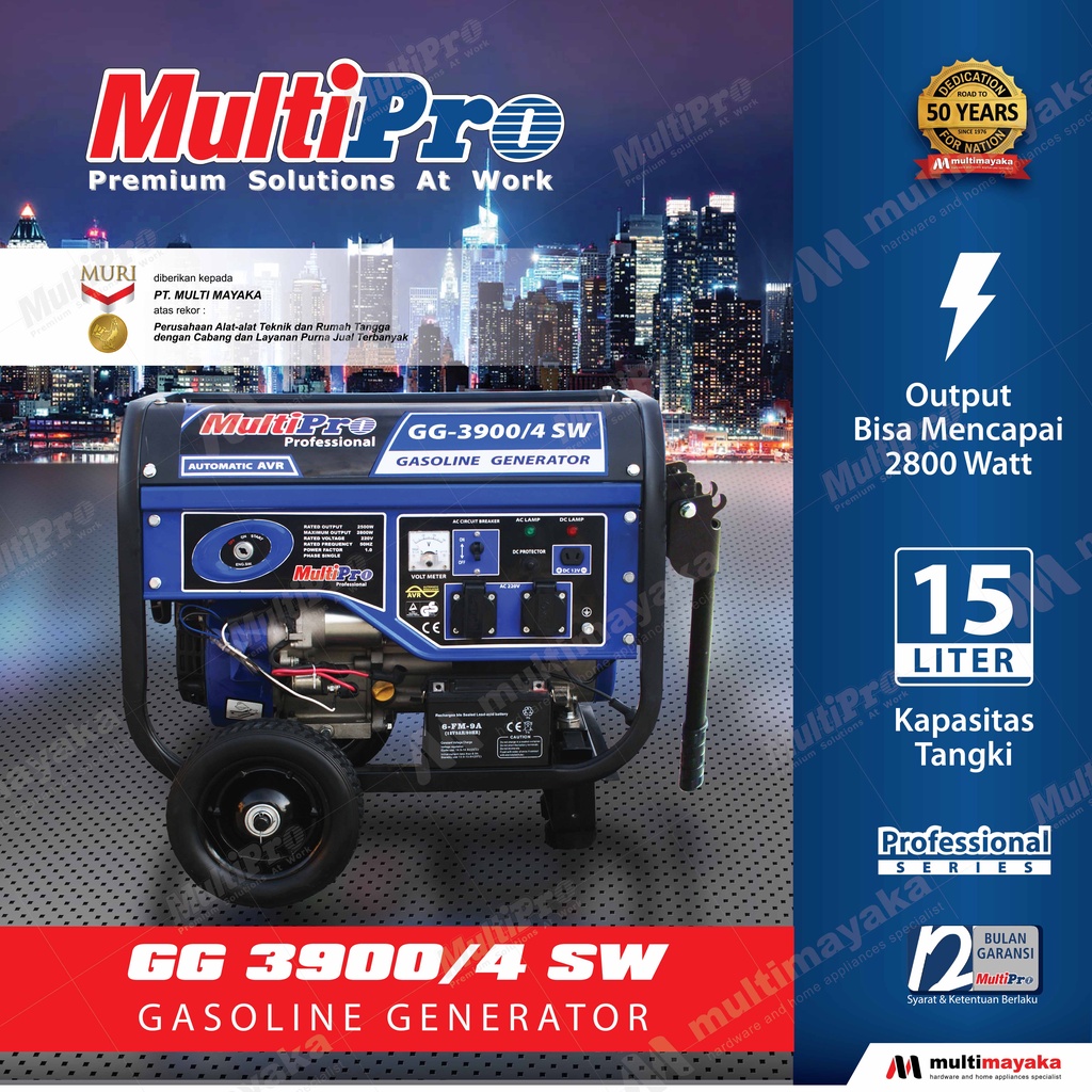 Multi Mayaka Multipro Gasoline Generator GG-3900/4 SW