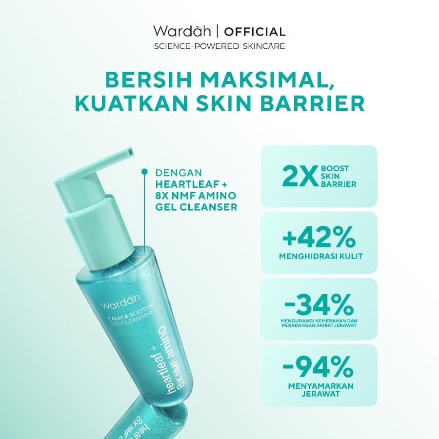 Paragon Technology and Innovation Wardah Calm & Soothe Gel Cleanser Heartleaf + 8X NMF Amino 