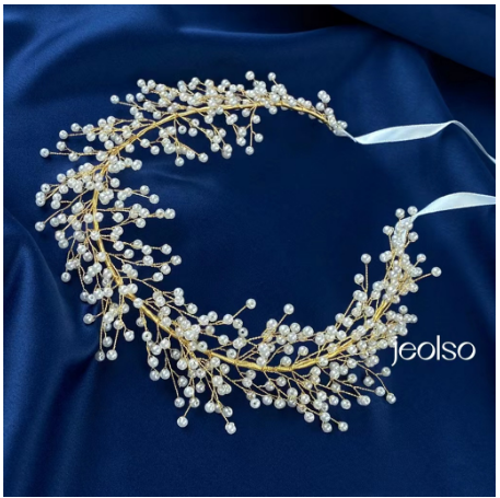  Headpiece Kawat Lentur Mutiara