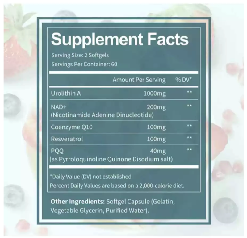 Totaria Health Urolithin A NAD+, CoQ10, Resveratrol, PQQ 3