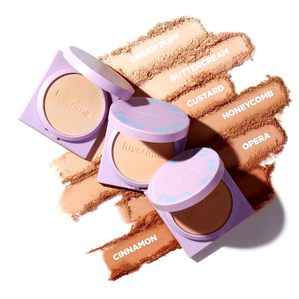 Luxury Cantika Indonesia Luxcrime Blur & Cover Two Way Cake SIlk Glow Buttercream