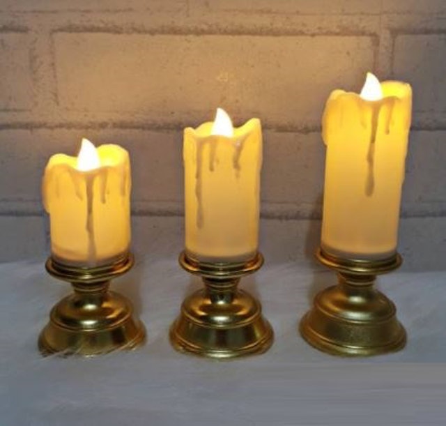  3-Piece Plastic LED Candle Set