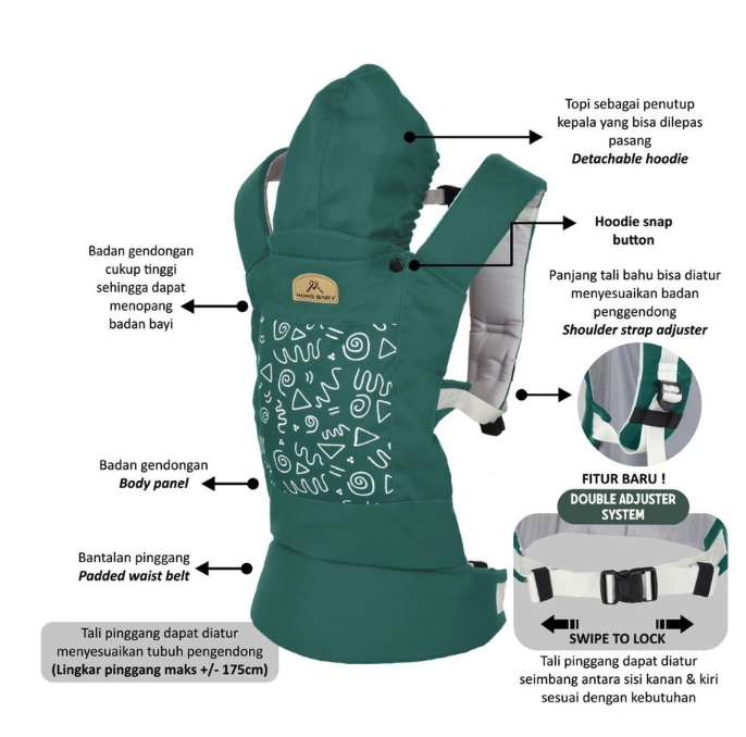 Mom's Baby Mom's Baby Gendongan SSC M-Shape Kenzie Series MBG2049