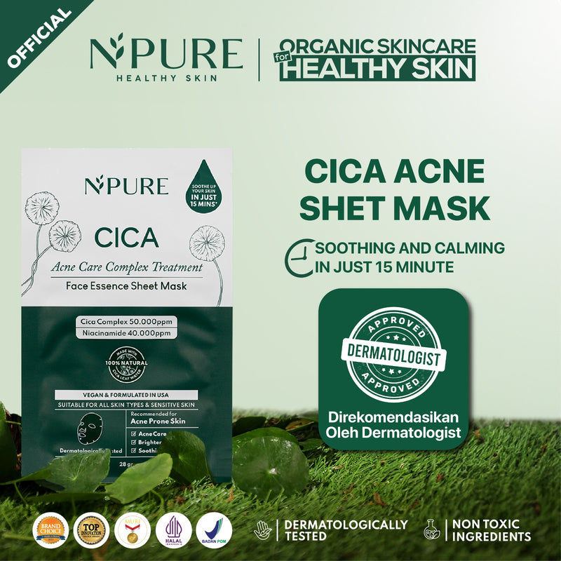 Penta Natural Kosmetindo N'PURE Cica Face Sheet Mask