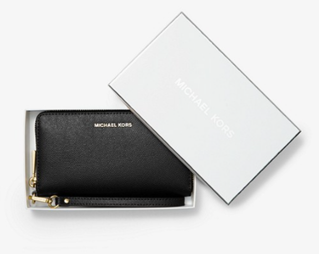 Michael Kors Large Crossgrain Leather Smartphone Wristlet 34F9GTVE3L