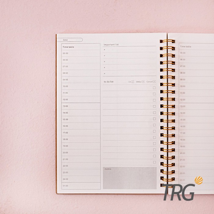 TRG Buku Tulis Catatan A5 - Kraft Cover Spiral Daily Planner Notebook