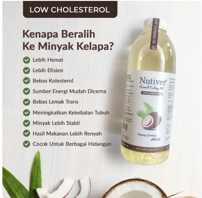  Nutiver Coconut Cooking Oil 1000 ml