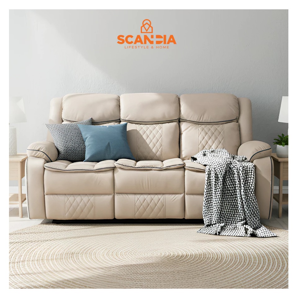 SCANDIA Indonesia SCANDIA Dahlberg Sofa Recliner 3 Seater with Dropdown