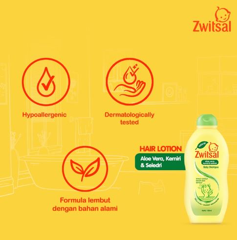 Unilever Zwitsal Baby Hair Lotion Natural with Aloe Vera Kemiri Seledri