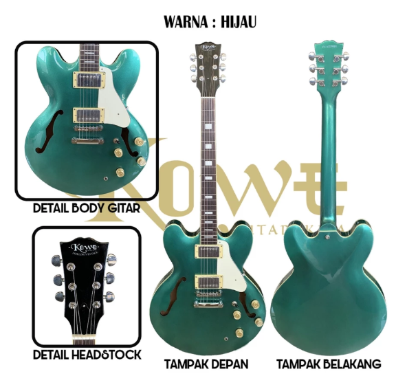 Kowe Gitar Elektrik Hollow Vintage 2