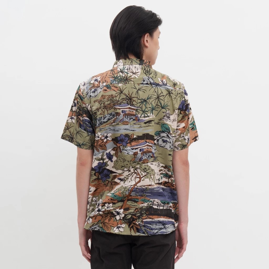 Multi Karya Garmentexindo M231 Kemeja Pria Printing Pendek Olive 1676