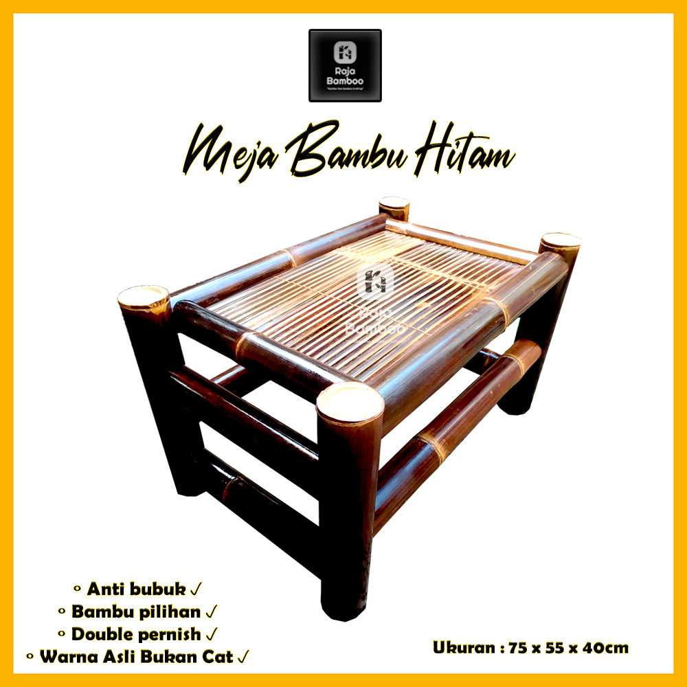  Meja Bambu Hitam