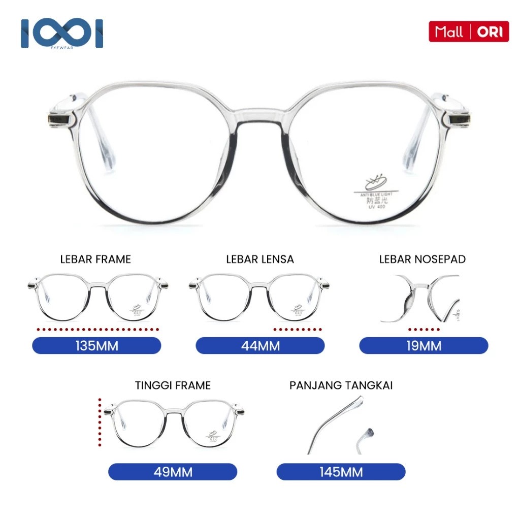 IOOI Eyewear Kacamata Round Anti Radiasi 5
