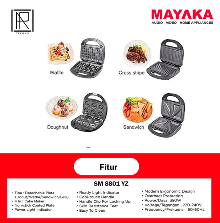 Multi Mayaka Mayaka 4 in 1 Cake Master/Toaster SM-8801 YZ