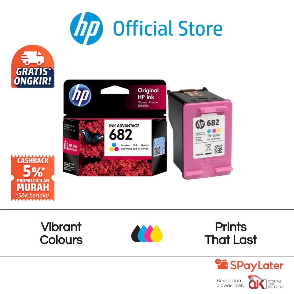 HP HP 682 Tri-color Original Ink 3YM76AA