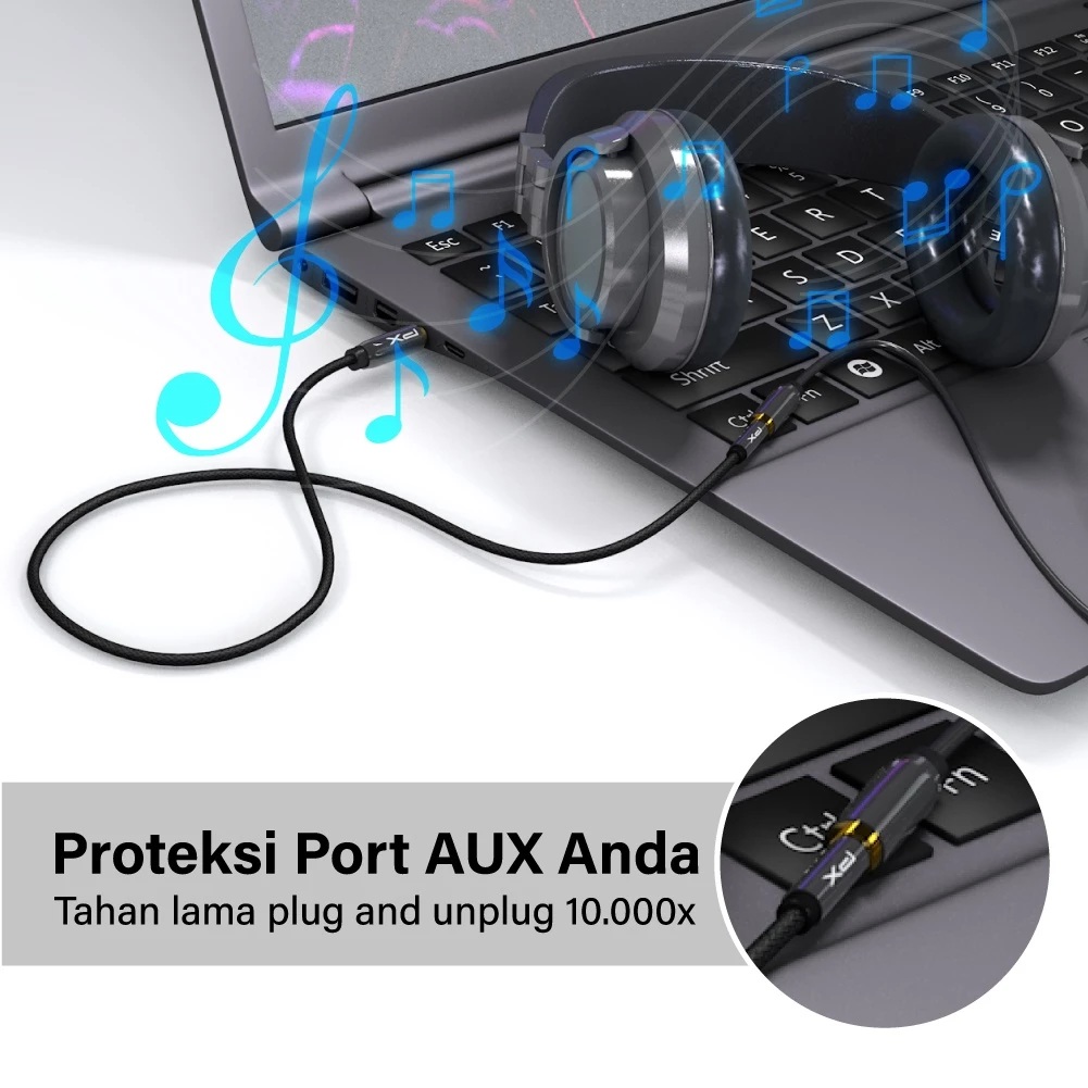 Sajun Global Indonesia PX Kabel AUX Extension Audio 3.5mm Male to Female 0.5M CO-YP0305 